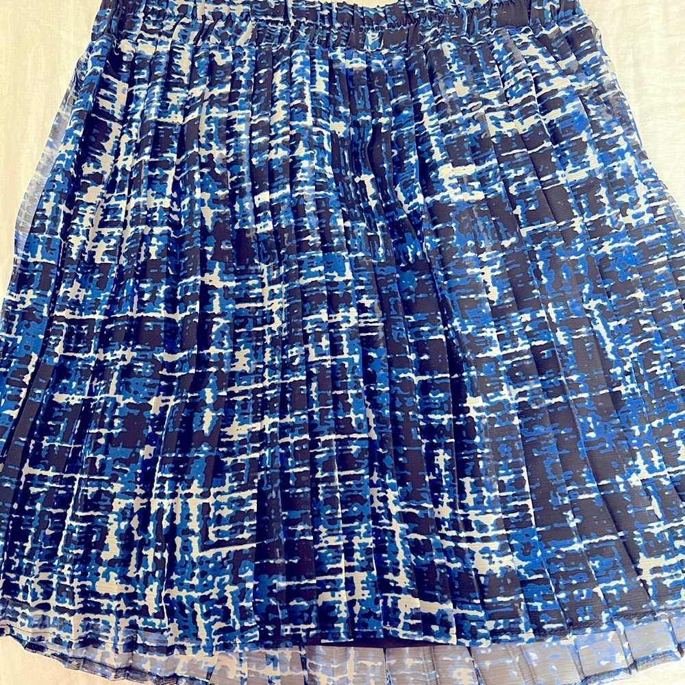 Blue, black and white skirt